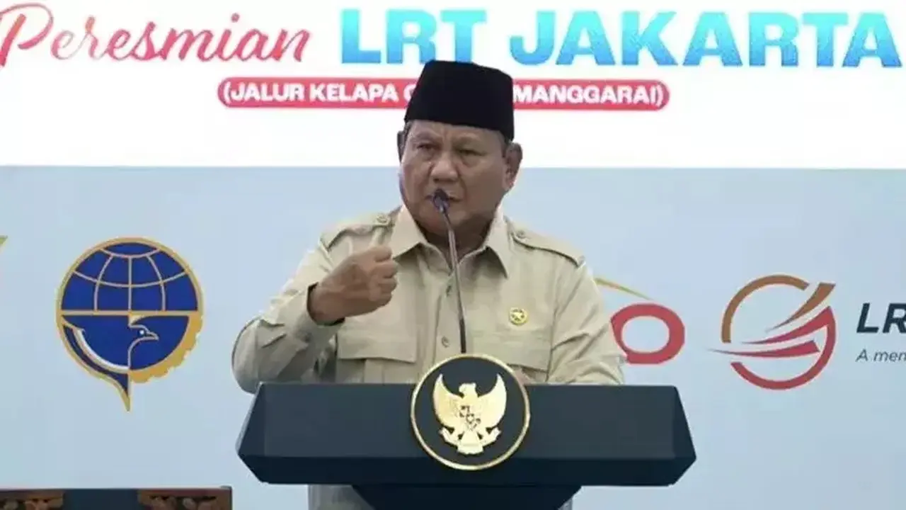 Prabowo Puji Kepemimpinan Pramono Anung dan Rano Karno dalam Proyek LRT Jakarta